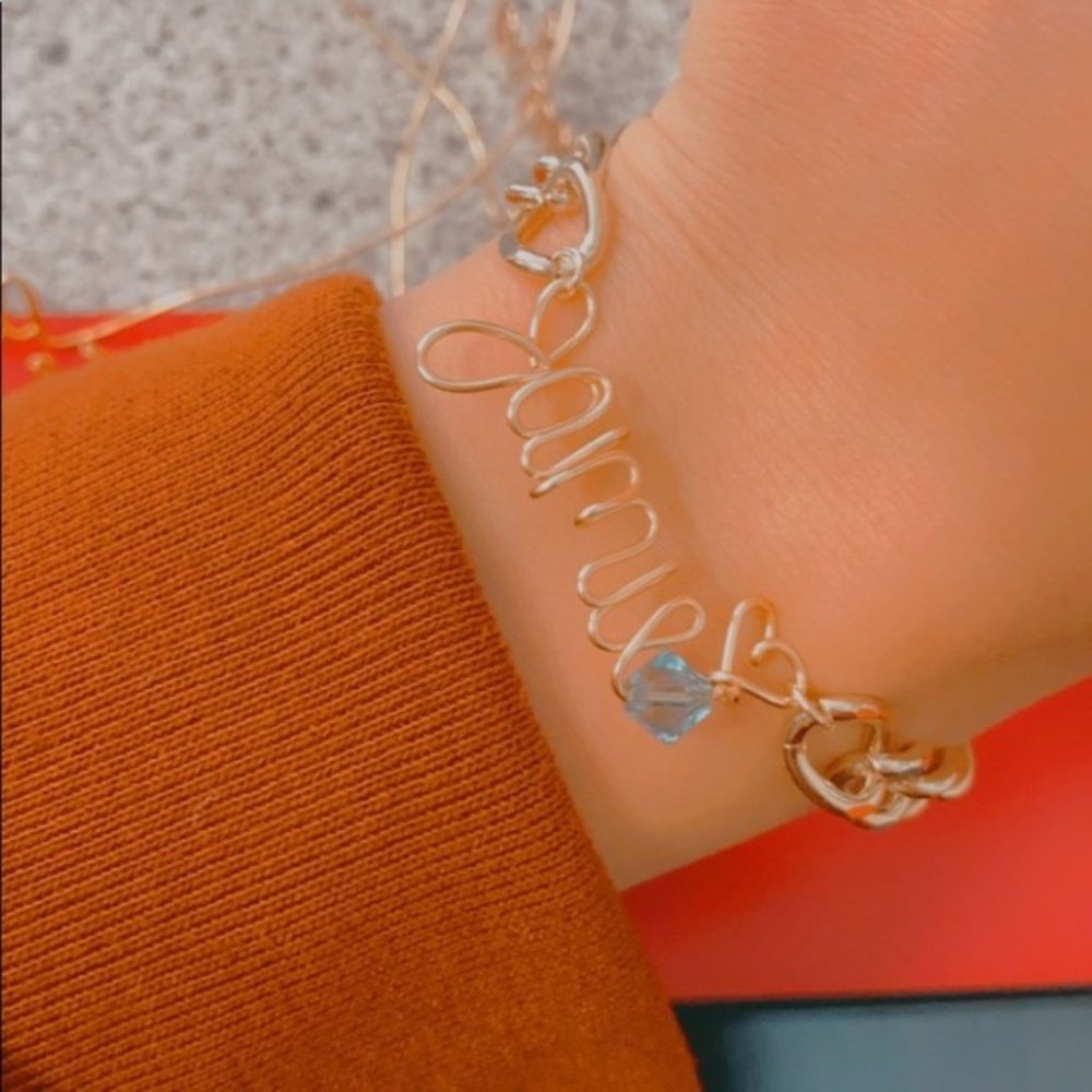 🔴Custom handmade wire name bracelets stunning - Picture 3 of 6